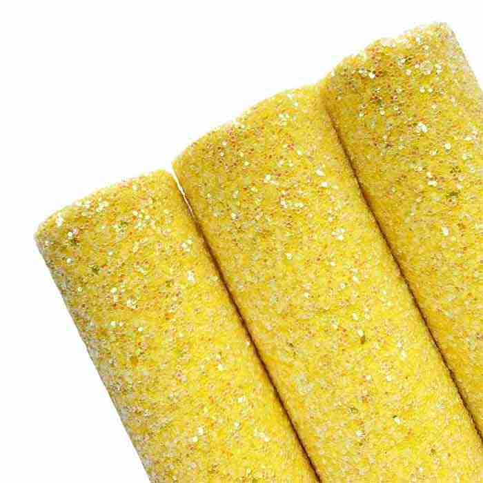 Tramo de Vinil Escarchado Amarillo