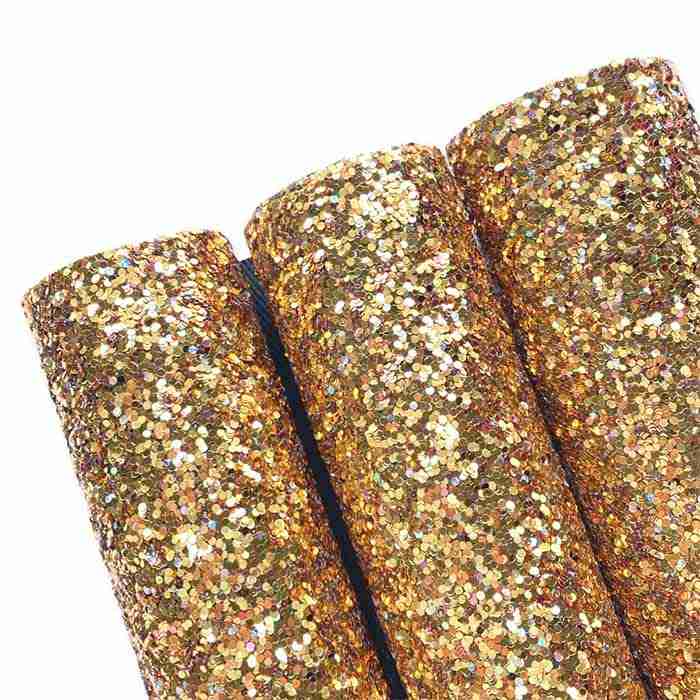 Tramo de Vinil Escarchado Oro Obscuro