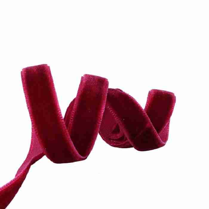 Yarda de Listón Terciopelo 1cm Vino Tinto