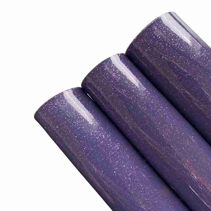 Tramo de Vinil Charol Con Glitter Morado