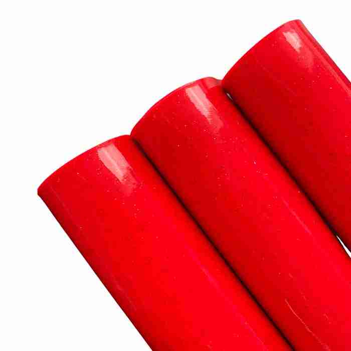 Tramo de Vinil Charol Con Glitter Rojo