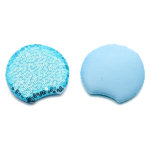 Par de Orejitas redondas Lentejuela Rev. Turquesa