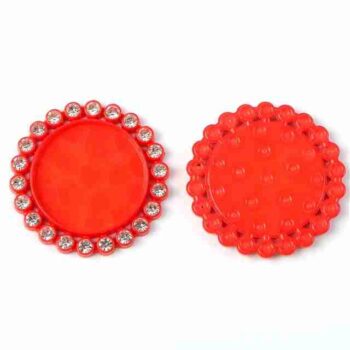 Tapita plástica Roja con cristal alrededor