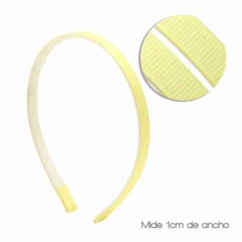 Diadema de 1cm Forrada con Dientes Amarillo Tierno