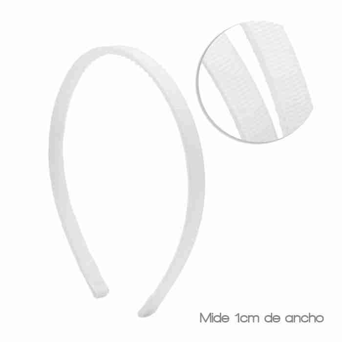 Diadema de 1cm Forrada con Dientes Blanca