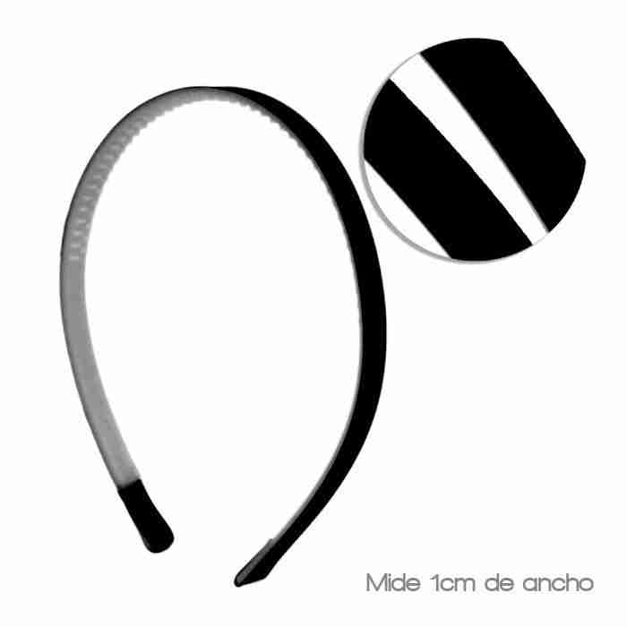 Diadema de 1cm Forrada con Dientes Negra