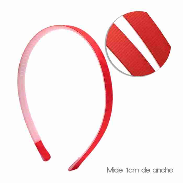 Diadema de 1cm Forrada con Dientes Roja