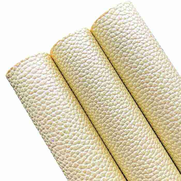 Tramo de Vinil Litchi Amarillo Bebé Nacarado