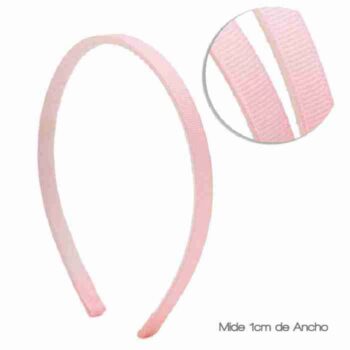 Diadema de 1cm Forrada con Dientes Rosa Bebé