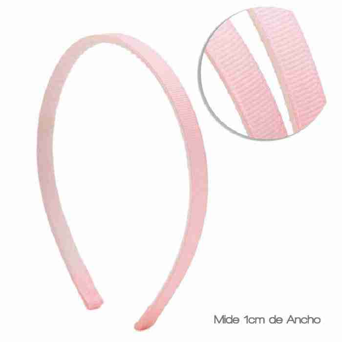 Diadema de 1cm Forrada con Dientes Rosa Bebé