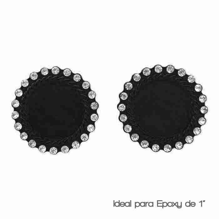 Tapita plástica Negra con cristal alrededor