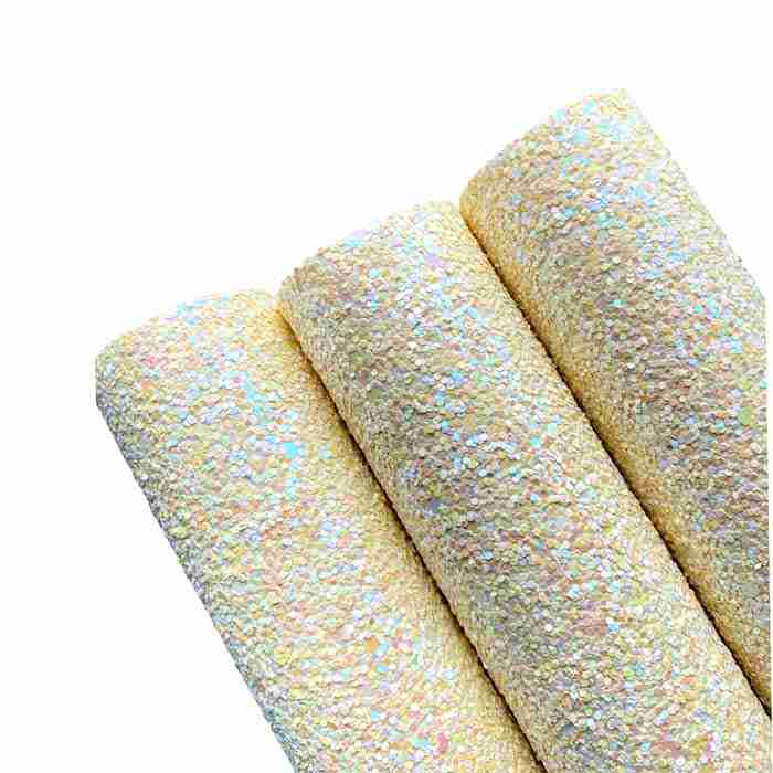 Tramo de Vinil Escarchado Amarillo Pastel