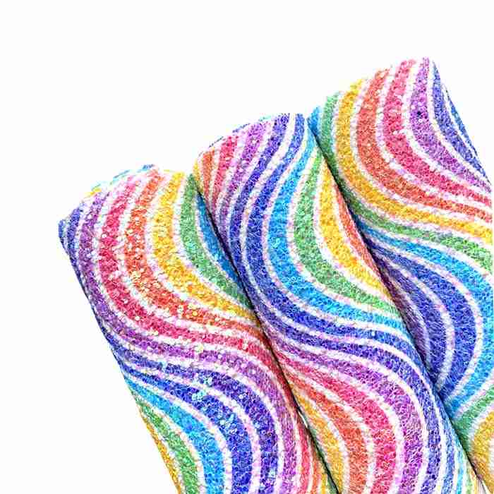 Tramo de Vinil Escarchado Arcoíris Ondas