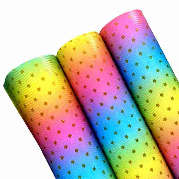 Tramo de Vinil Espejo Mate Arcoiris con Estrellas