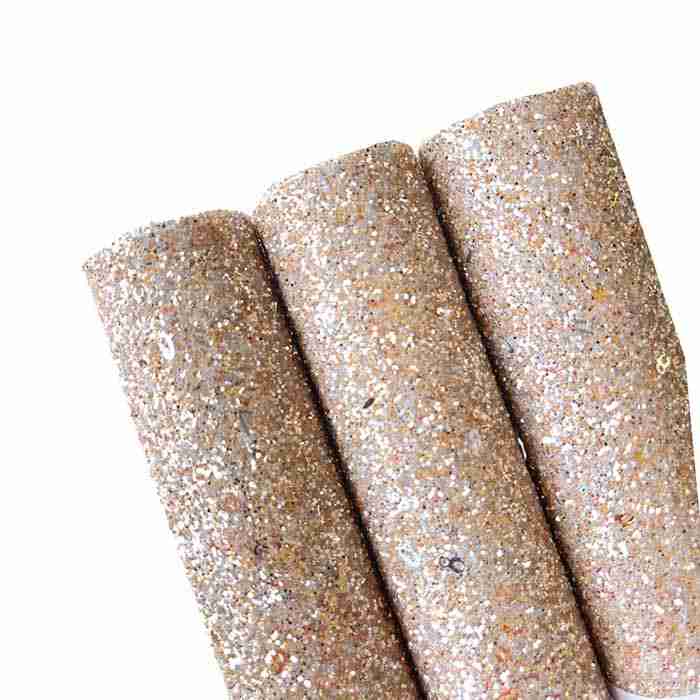 Tramo de Vinil Escarchado Plateado y Dorado