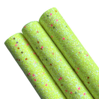 Tramo de Vinil Escarchado Fluorescente Amarillo Neón