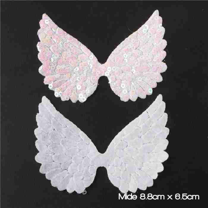 Alas de tela con lentejuela Blanca