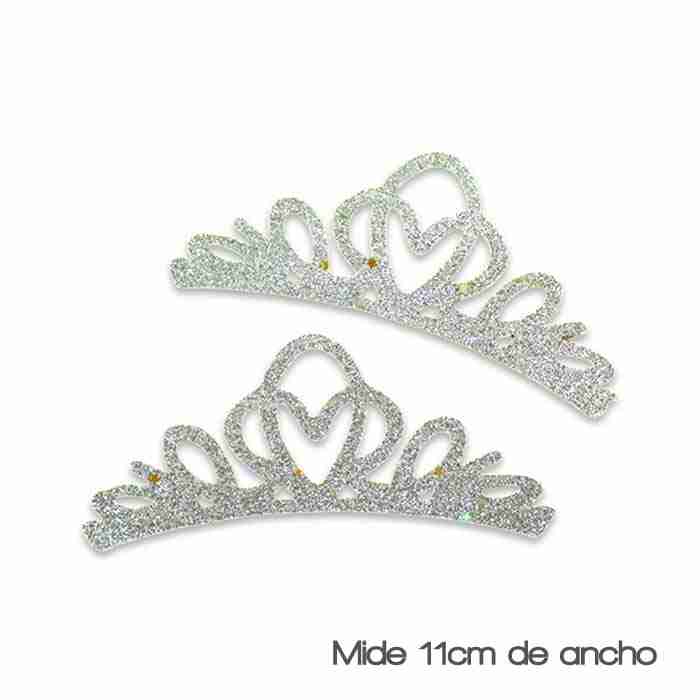 Corona de Mini Glitter Plateada