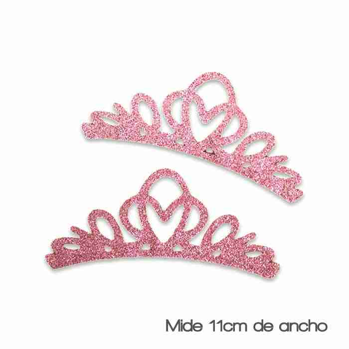 Corona de Mini Glitter Rosa Bebé