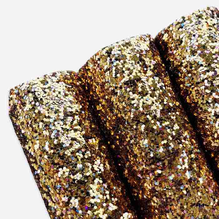 Tramo de Vinil Escarchado Dorado Tornasol