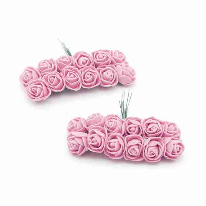 Kit de 12 Rosas de Foamy Rosa Bebe
