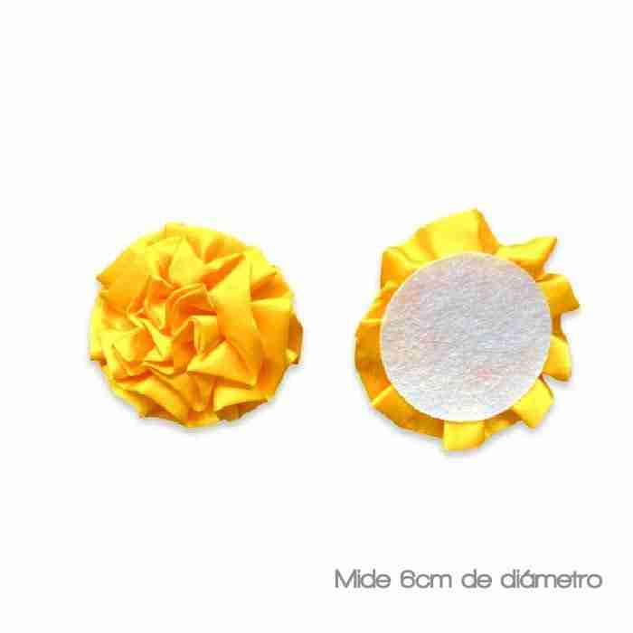 Flor individual satinada Amarilla