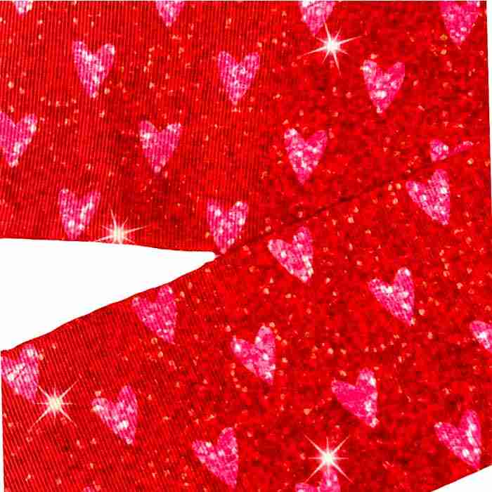 Yarda de Listón Estampado 7.5cm Corazones Escarchados