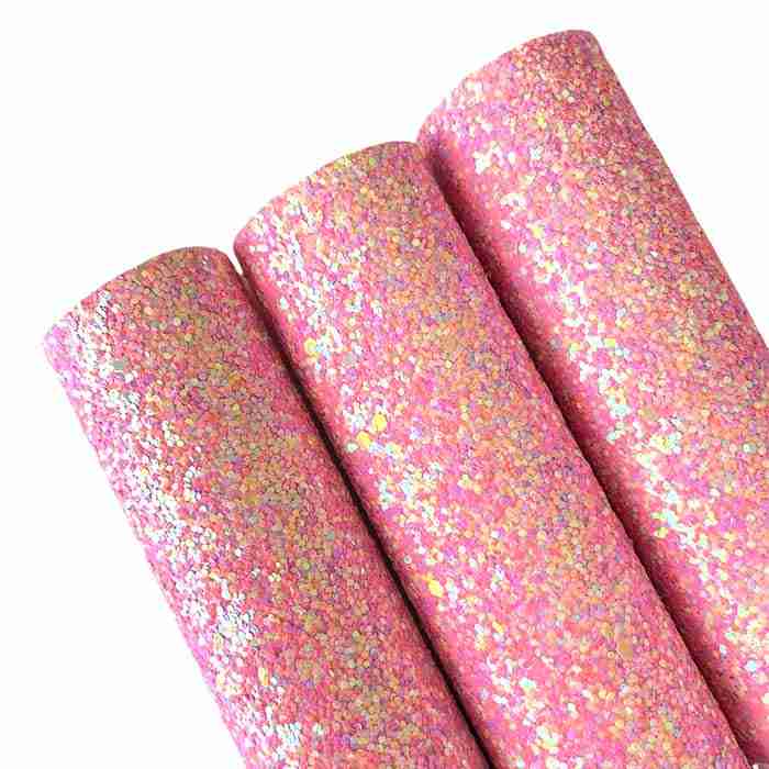 Tramo de Vinil Escarchado Rosa Barbie Tornasol