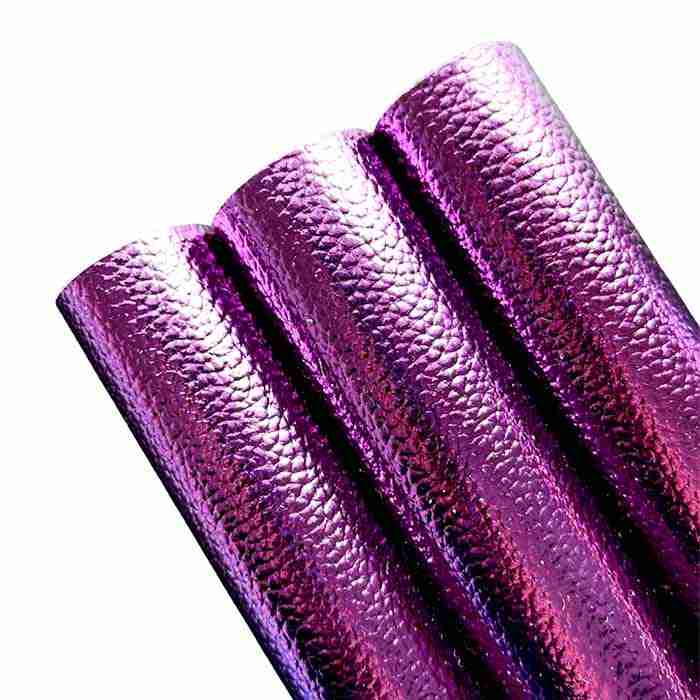Tramo de Vinil Litchi Metálico Morado