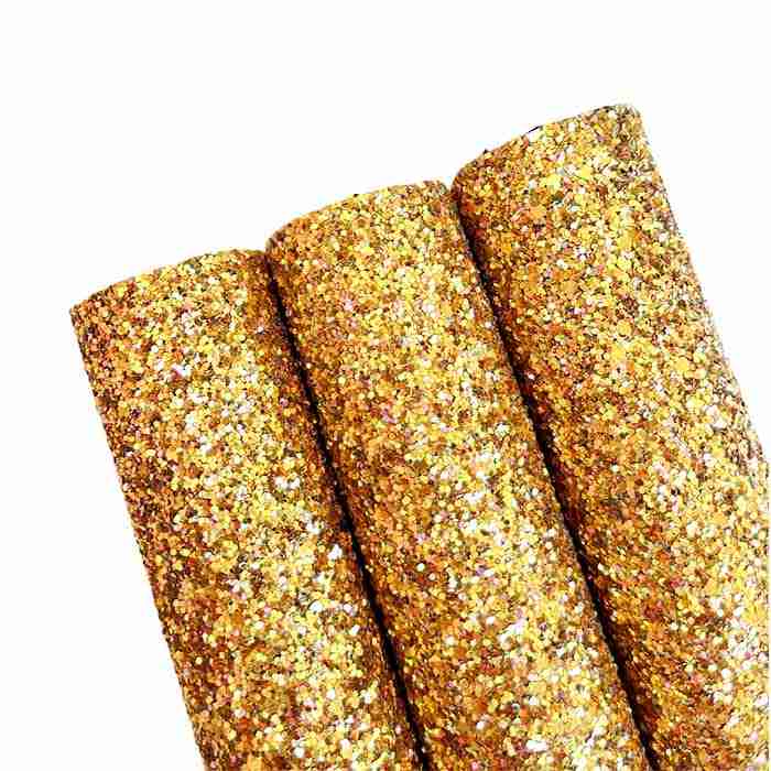 Tramo de Vinil Escarchado Dorado Tornasol