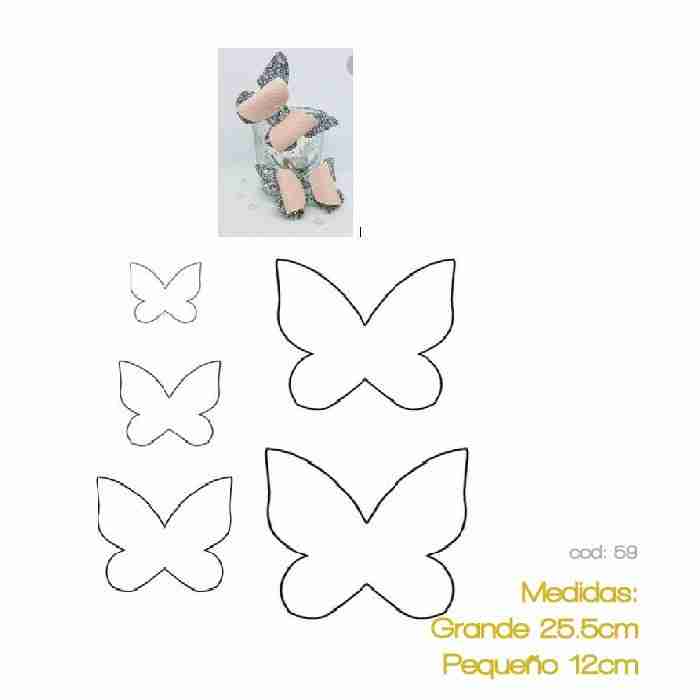 Molde MDF - Moño Mariposa no. 59