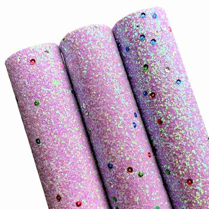 Tramo de Vinil Escarchado Lila + Lentejuelas