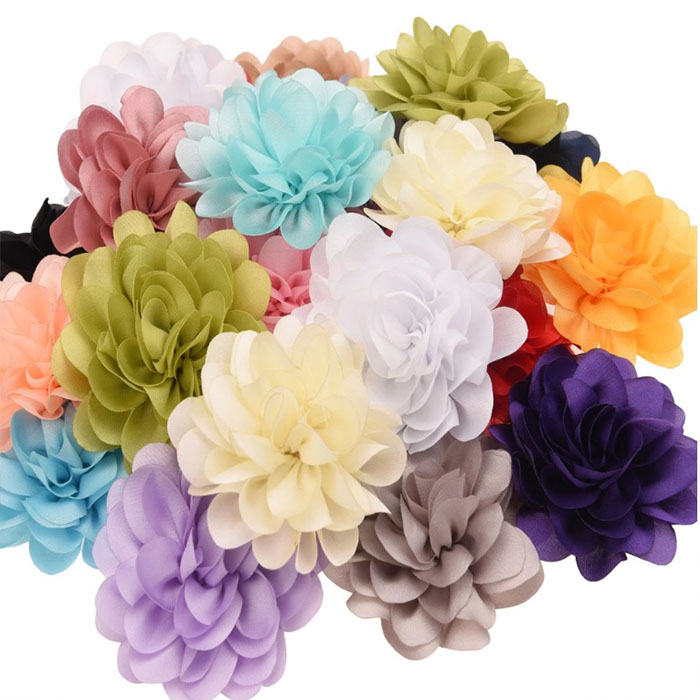 Kit de 4 Flores de Shiffon Satinada