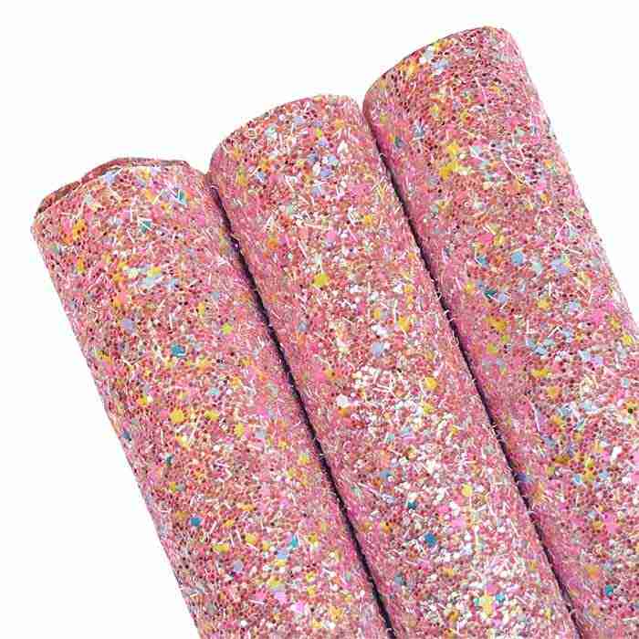 Tramo de Vinil Escarchado Fiesta Rosado