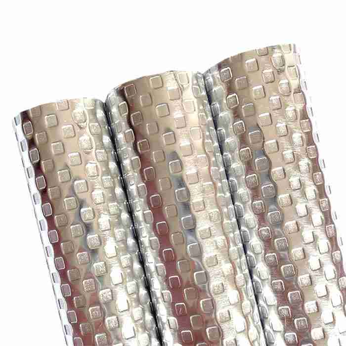 Tramo de Vinil Espejo Cubos Plateado