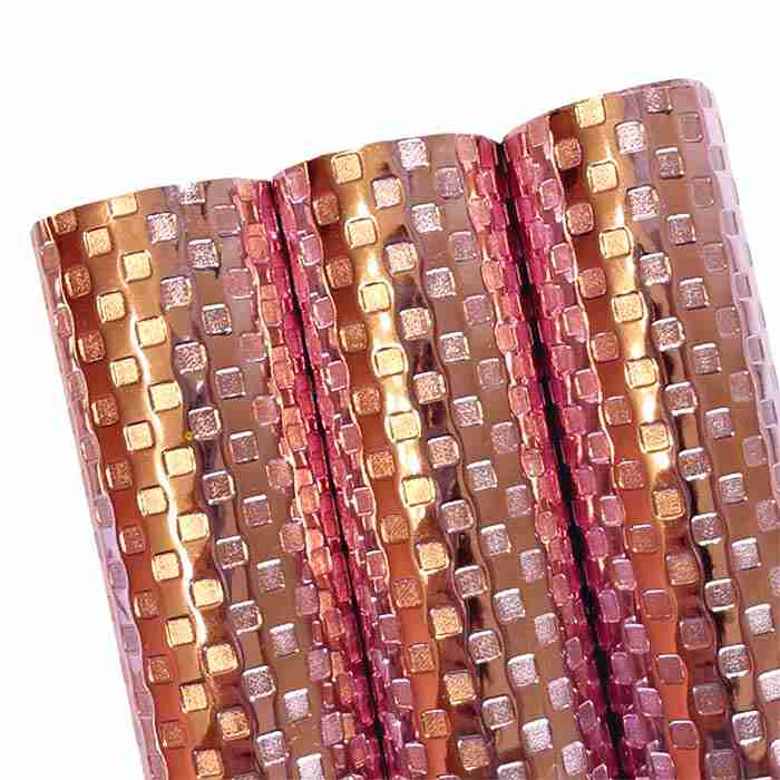 Tramo de Vinil Espejo Cubos Rosado