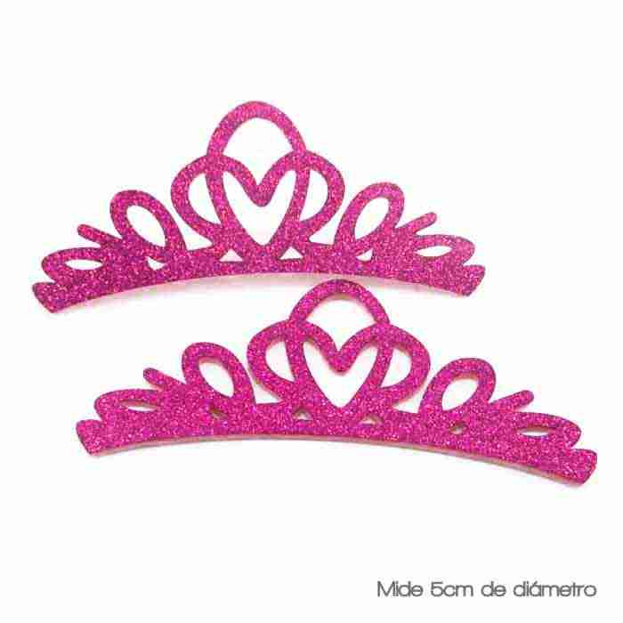 Corona de Mini Glitter Fucsia