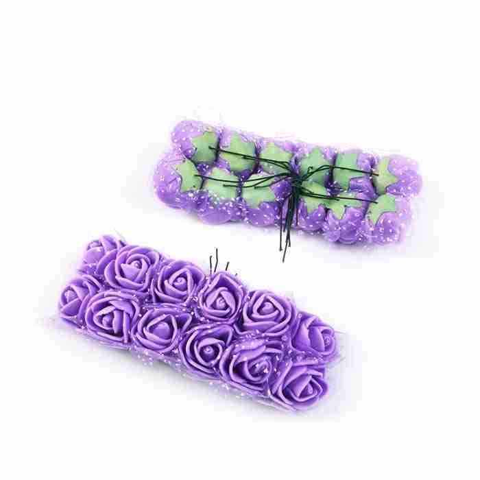 Kit de 12 Rosas de Foamy Lila