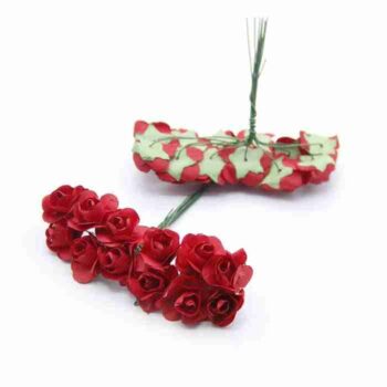 Kit de 12 Rosas de Papel Rojas