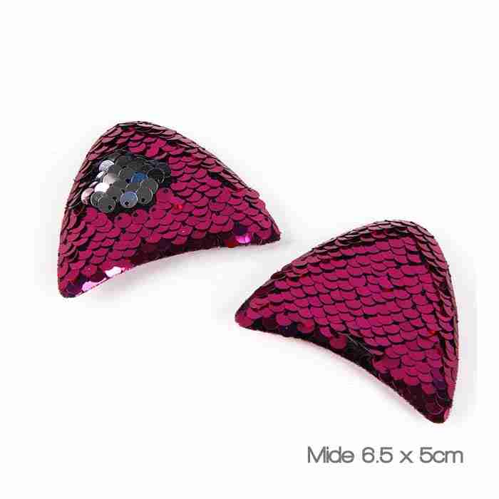 Par de Orejitas de Gato Lentejuela Rev. Fresa