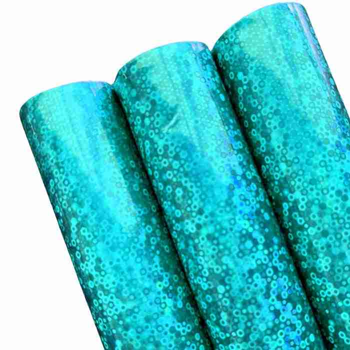 Tramo de Vinil Espejo mini lentejuela Turquesa