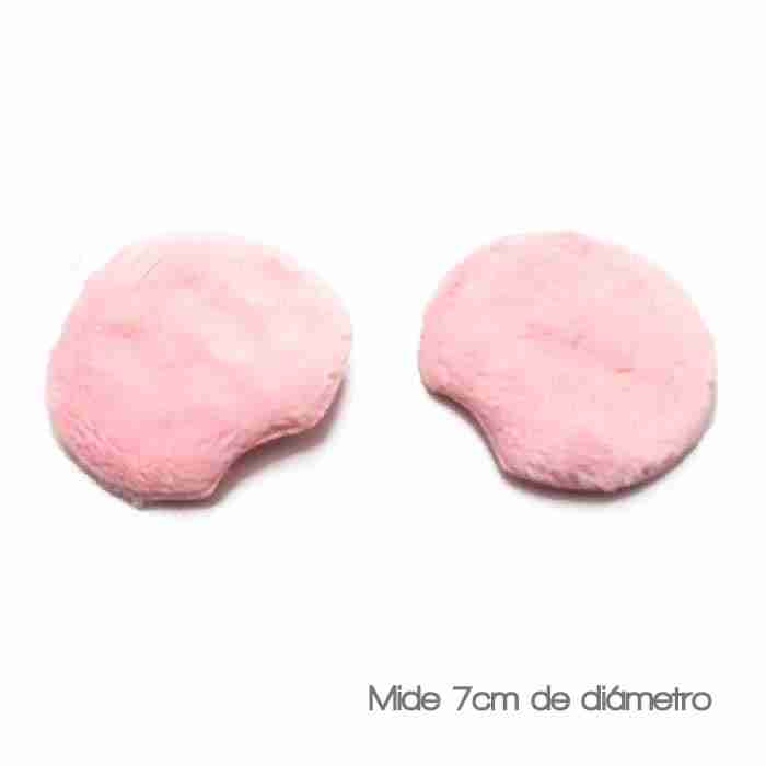 Par de Orejitas redondas Peluche Rosadas
