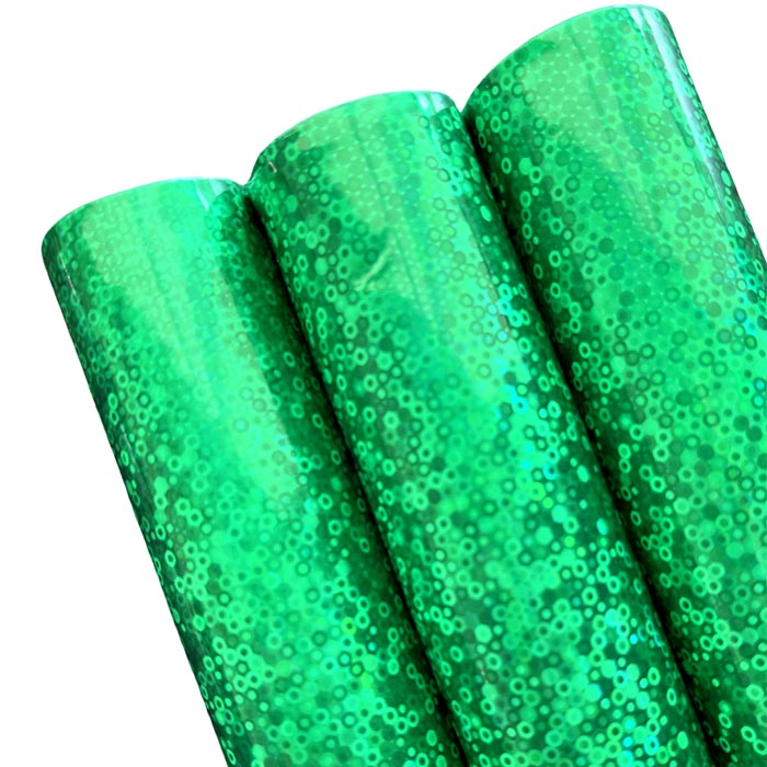 Tramo de Vinil Espejo mini lentejuela Verde Bandera