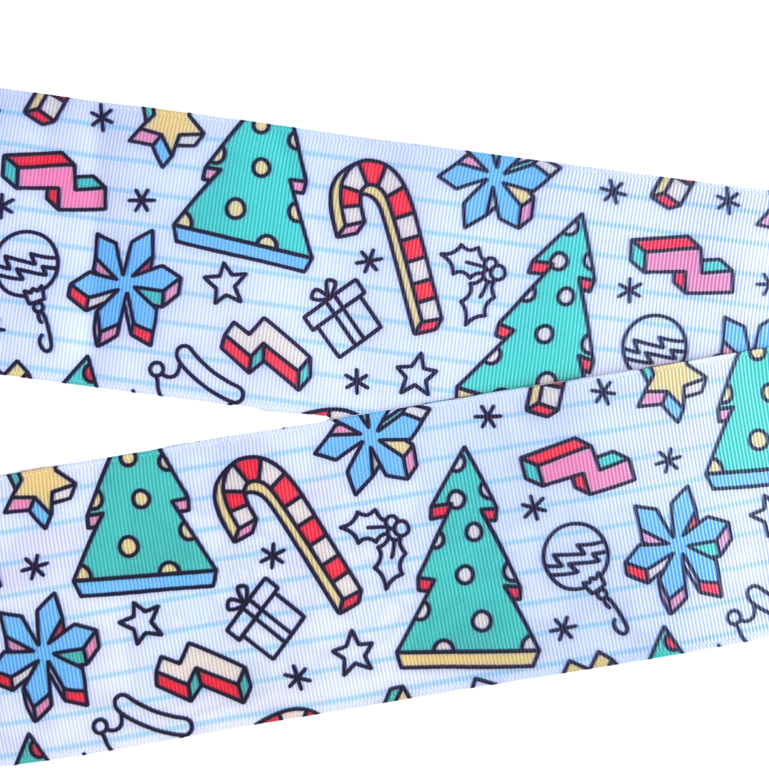 Yarda de Listón Estampado 7.5cm Cuaderno Navideño