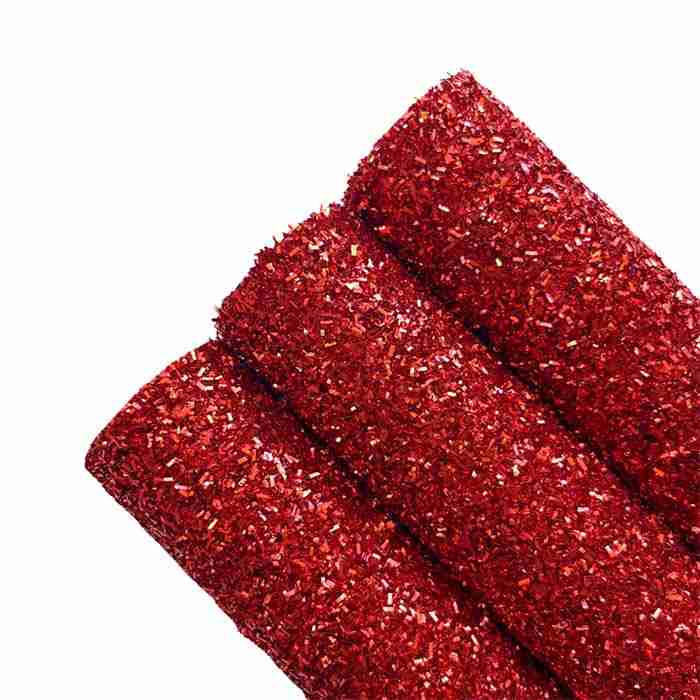 Tramo de Vinil Escarchado Luminoso Rojo