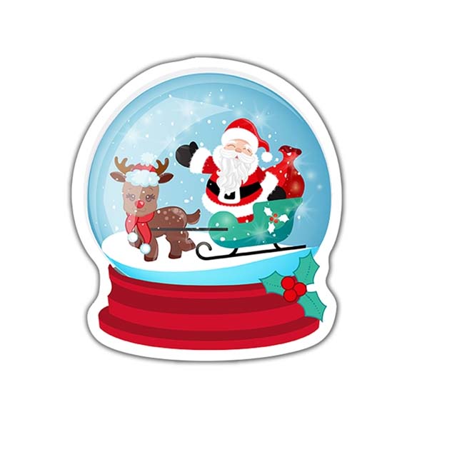 Resina Plana Glitter Globo de Nieve Santa