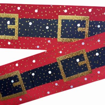 Yarda de Listón 7.5 Rojo -Holograma Cinturón de Santa