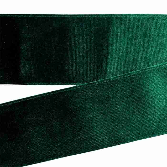 Yarda de Listón Terciopelo 7.5cm Verde Botella