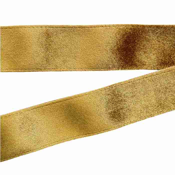 Yarda de Listón Terciopelo 3.8cm Oro