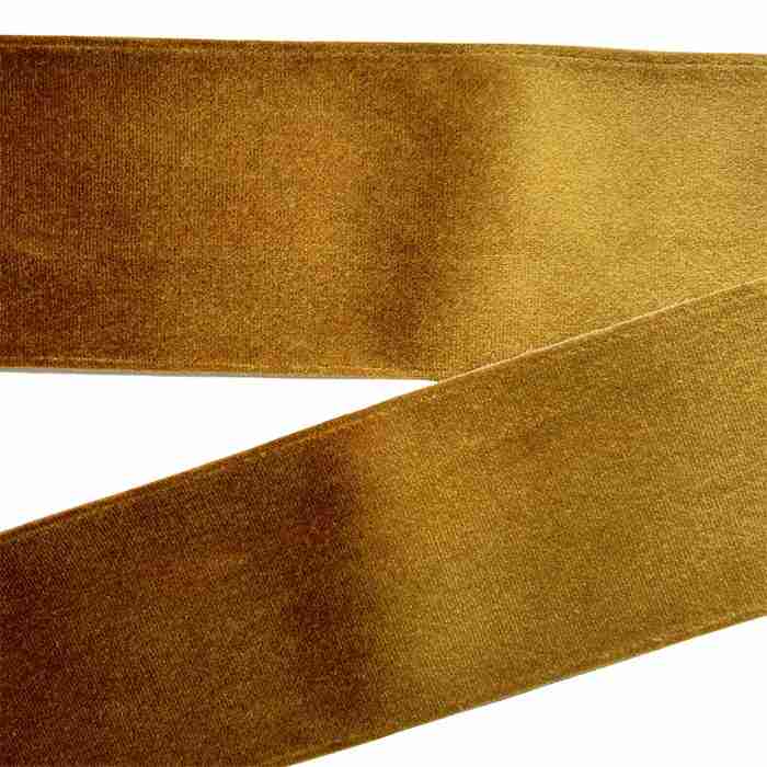 Yarda de Listón Terciopelo 7.5cm Oro